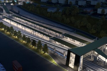 Illustrasjon 2017 Moss Stasjon Natt Luftfoto Ramboell Sweco01