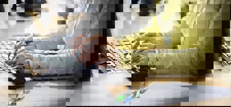 Typing On Keyboard